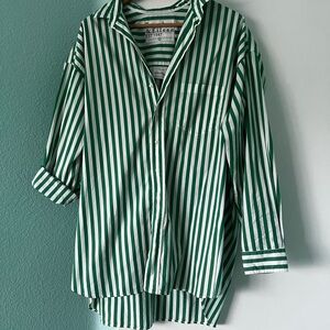 Frank & Eileen Green and Oversized White & Green Striped Shirt
